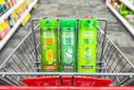 shopping cart with garnier shampoos