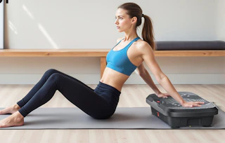 a person using a vibration plate machine