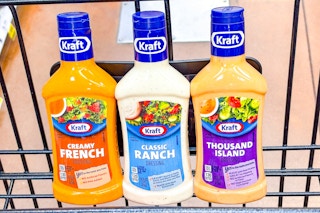 kraft dressing bottles in shopping cart