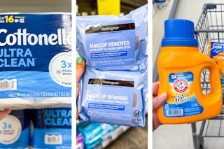 collage with cottonelle, arm & hammer, and neutrogena products