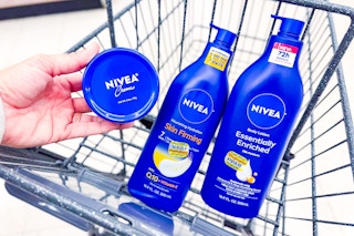 nivea body lotions in a shopping cart
