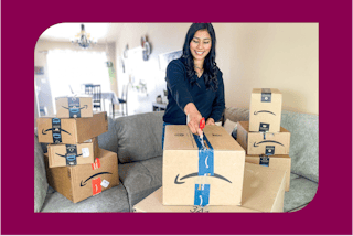 amazon boxes on a front porch