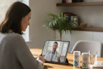 a woman on a video call with a doctor