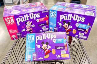 pullups training pants boxes in shopping cart