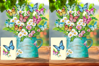 Pop Up Flower Cards, 2 Packs, Daisies and Butterflies,12inch Flower Bouquet 3D