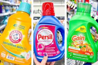 collage with persil, gain, and arm & hammer products
