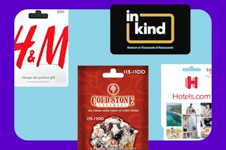 gift cards on a grid