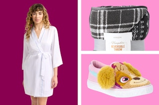 Women's robe, throw blanket & Paw Patrol shoes