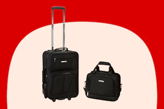 Stock image of the Rockland Luggage Set in the color black