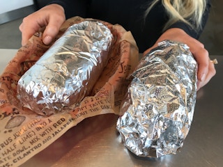 two burritos from chipotle