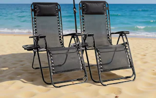 recliner beach chairs on the beach