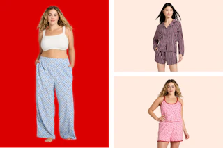 3 women's pajamas side by side at target